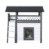 i.Pet Outdoor Cat House Shelter 77cm x 50cm x 73cm Rabbit Hutch Wooden Condo Small Outdoor Cat House