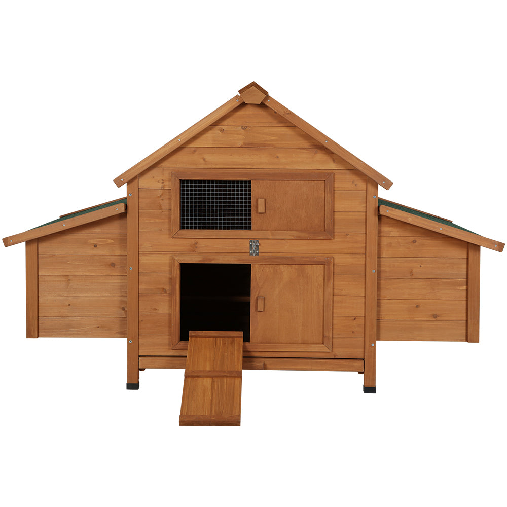 Small Animal Habitats & Cages: i.Pet Chicken Coop Rabbit Hutch 150cm x 68cm x 96cm Large Chicken Coop House Run Cage Wooden