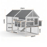 Coop & Hutch Accessories: i.Pet Chicken Coop Large Outdoor Rabbit Hutch Chook House Hatch Box With Run Grey White