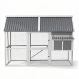 Coop & Hutch Accessories: i.Pet Chicken Coop Large Outdoor Rabbit Hutch Chook House Hatch Box With Run Grey White