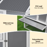 Coop & Hutch Accessories: i.Pet Chicken Coop Large Outdoor Rabbit Hutch Chook House Hatch Box With Run Grey White
