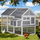 Coop & Hutch Accessories: i.Pet Chicken Coop Large Outdoor Rabbit Hutch Chook House Hatch Box With Run Grey White