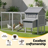 i.Pet Chicken Coop Rabbit Hutch Extra Large Wooden Run Bunny Cage Poultry House Outdoor