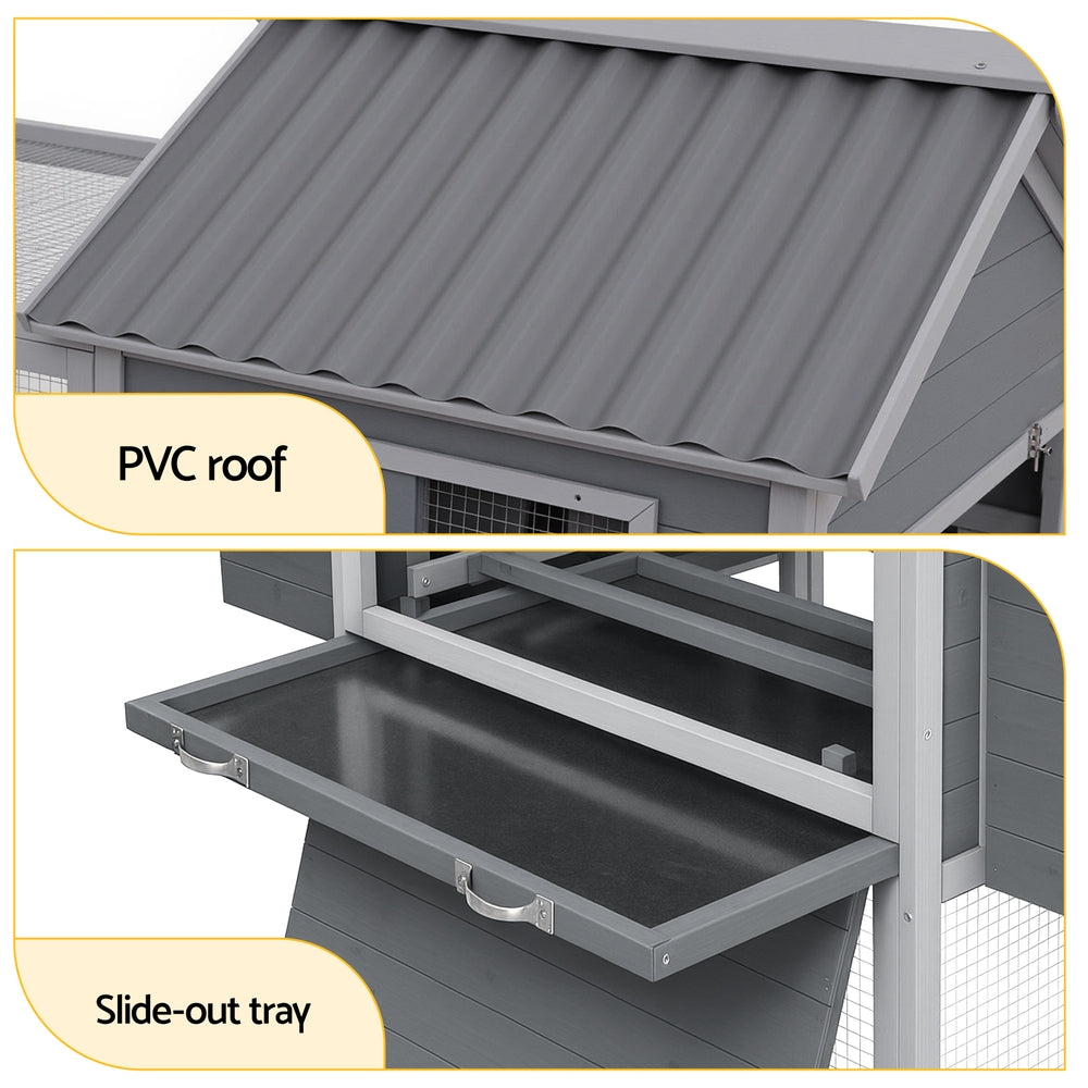 Small Animal Habitats & Cages: i.Pet Chicken Coop Rabbit Hutch Extra Large Wooden Run Bunny Cage Poultry House Outdoor