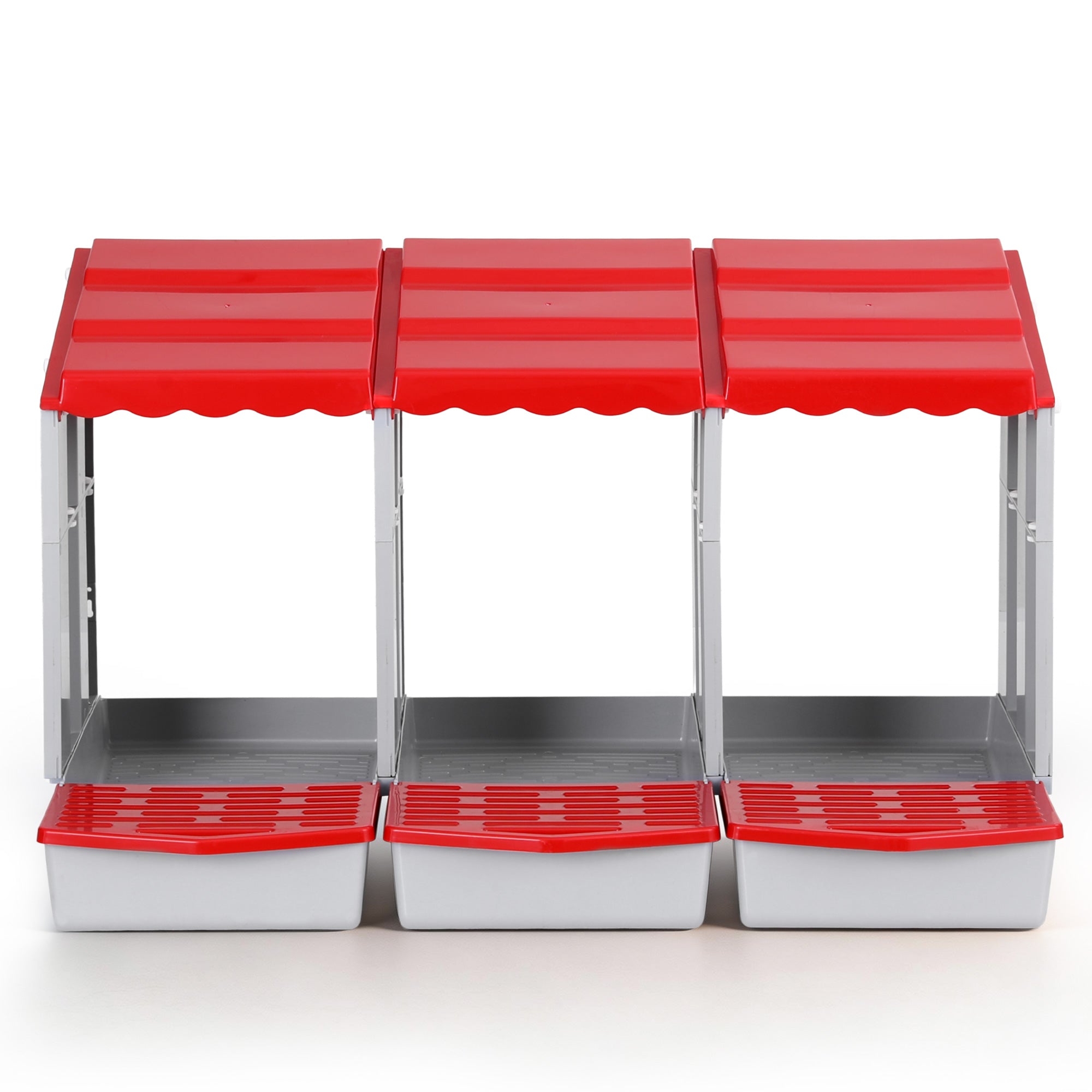 Reptile & Amphibian Habitats: i.Pet Chicken Nesting Box 3 Hole Roll Away Poultry Hen Laying Egg Hutch Red