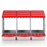 Reptile & Amphibian Habitats: i.Pet Chicken Nesting Box 3 Hole Roll Away Poultry Hen Laying Egg Hutch Red