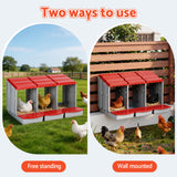 Reptile & Amphibian Habitats: i.Pet Chicken Nesting Box 3 Hole Roll Away Poultry Hen Laying Egg Hutch Red