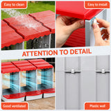 Reptile & Amphibian Habitats: i.Pet Chicken Nesting Box 3 Hole Roll Away Poultry Hen Laying Egg Hutch Red