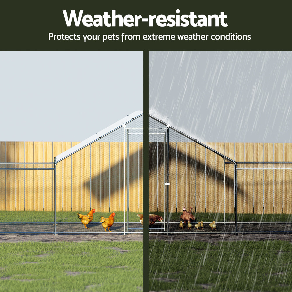 Small Animal Habitats & Cages: i.Pet Chicken Coop Cage Run Rabbit Hutch Large Walk In Hen House Cover 7mx2mx2m