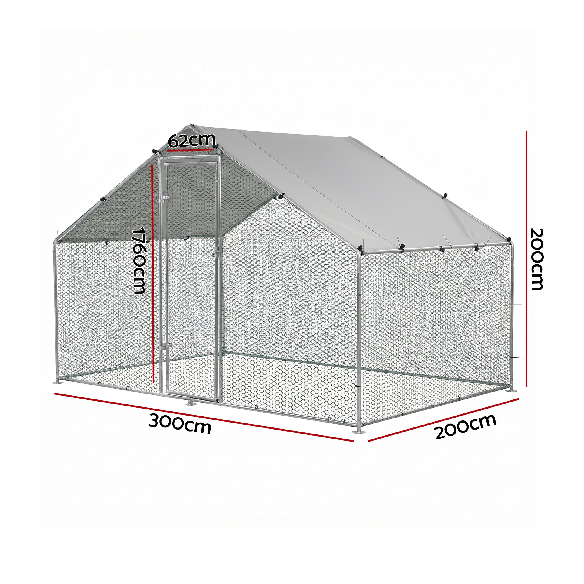 Small Animal Habitats & Cages: i.Pet Chicken Coop Rabbit Hutch Outdoor Run Walk in Hen Cage Ferret House 3x2x2m