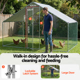 Small Animal Habitats & Cages: i.Pet Chicken Coop Rabbit Hutch Outdoor Run Walk in Hen Cage Ferret House 3x2x2m