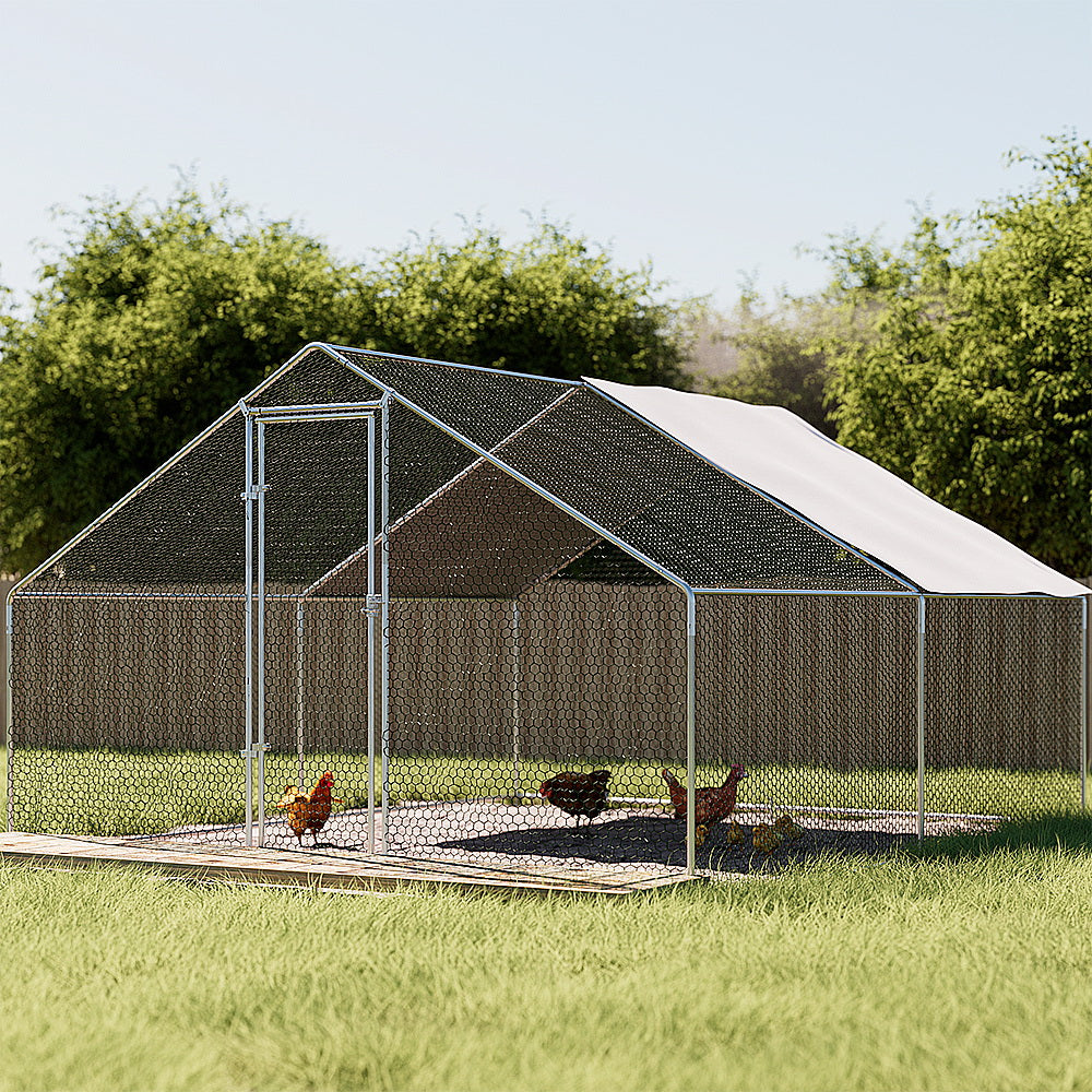 Coop & Hutch Accessories: i.Pet Chicken Coop Cage 3x4x2m Galvanised Steel