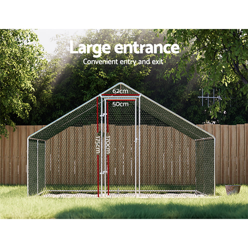 Coop & Hutch Accessories: i.Pet Chicken Coop Cage 3x4x2m Galvanised Steel