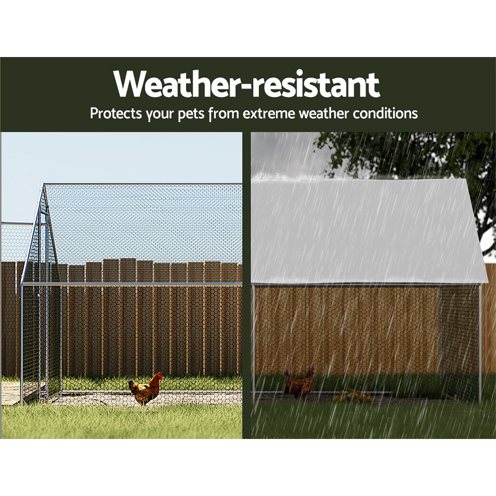 Coop & Hutch Accessories: i.Pet Chicken Coop Cage 3x4x2m Galvanised Steel