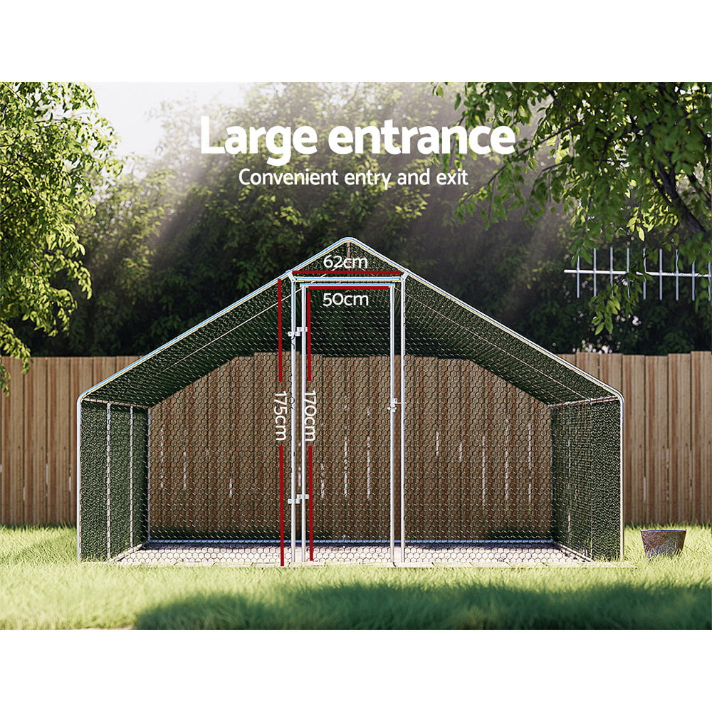 Coop & Hutch Accessories: i.Pet Chicken Coop Cage 3x6x2m Galvanised Steel