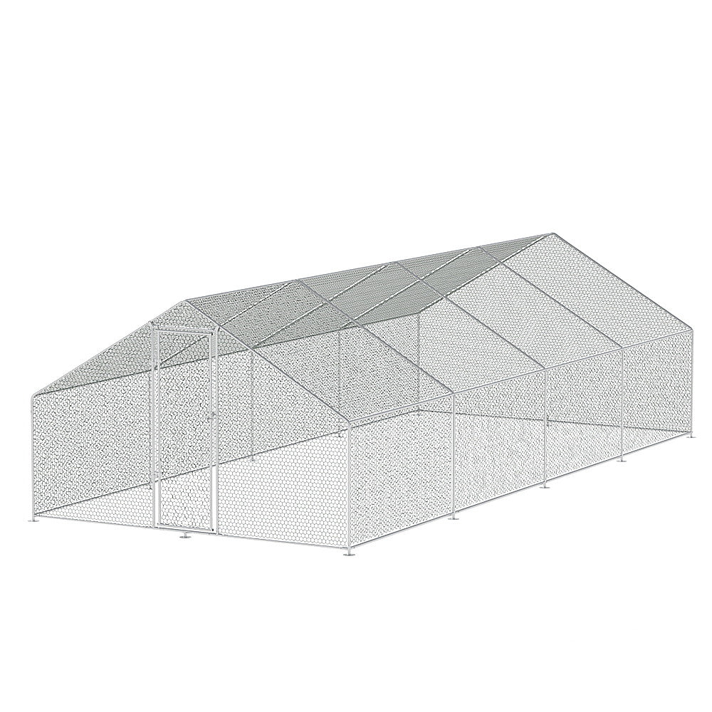 Coop & Hutch Accessories: i.Pet Chicken Coop Cage 3x8x2m Galvanised Steel