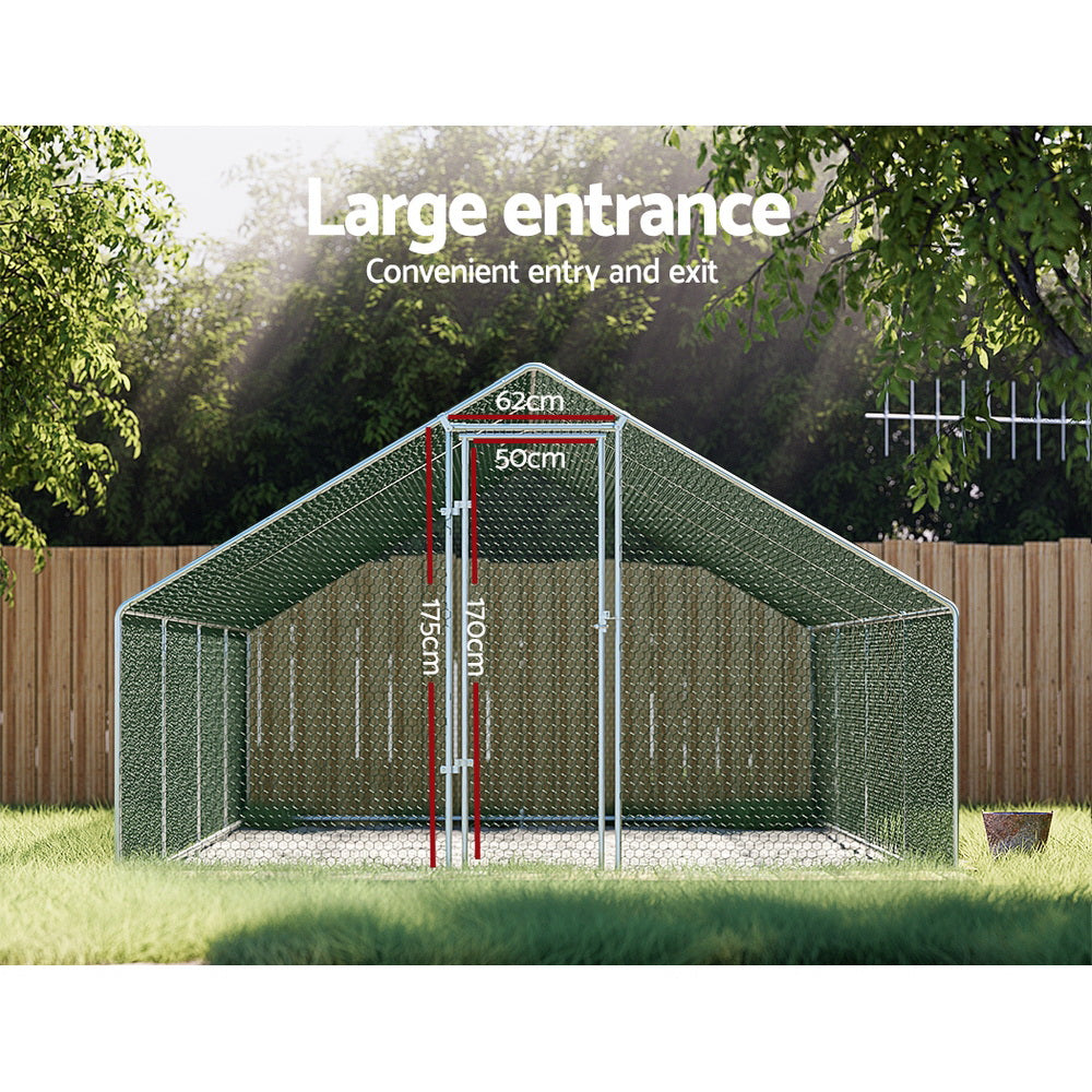 Coop & Hutch Accessories: i.Pet Chicken Coop Cage 3x8x2m Galvanised Steel