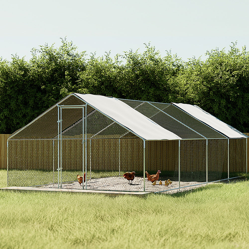 Coop & Hutch Accessories: i.Pet Chicken Coop Cage 3x8x2m Galvanised Steel