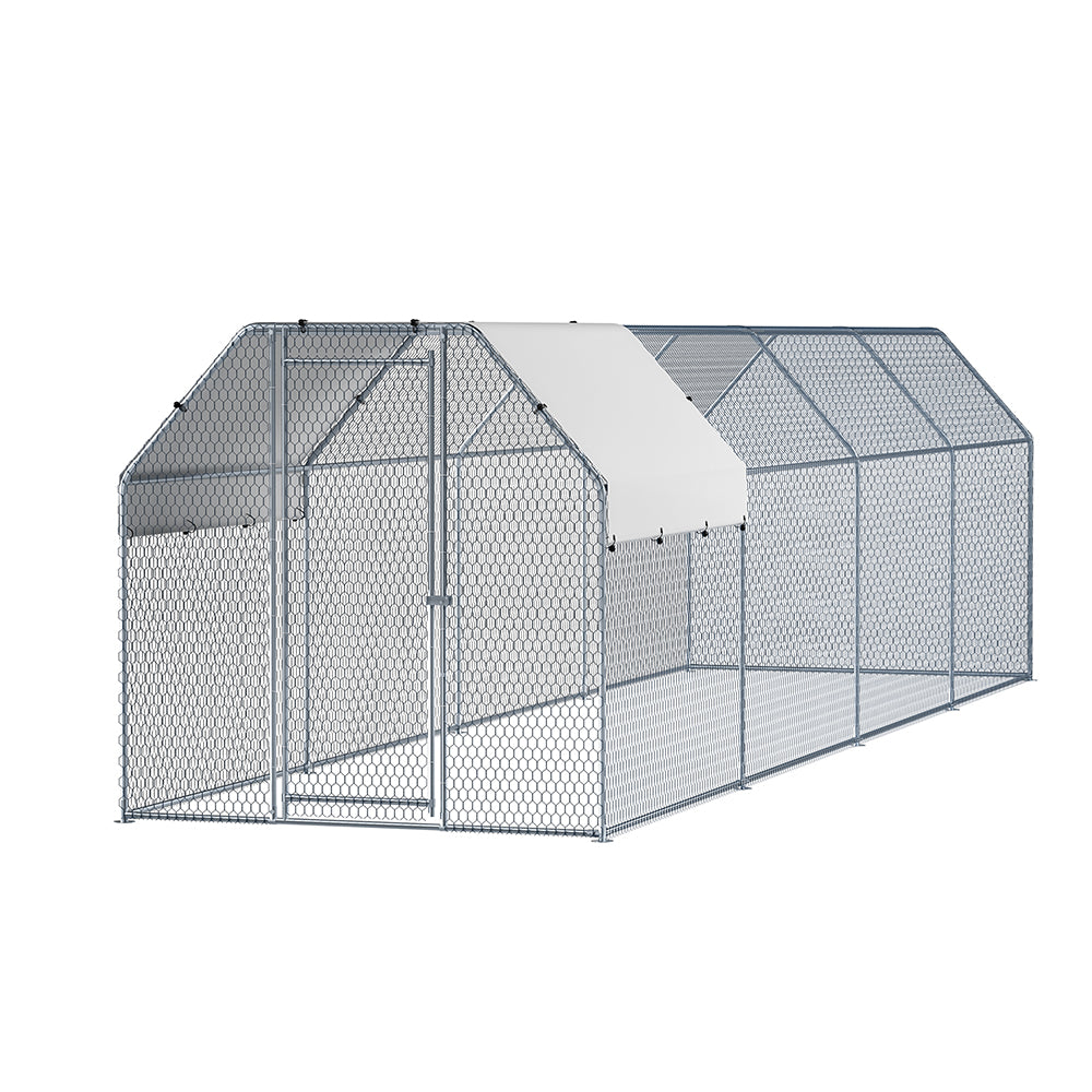 Small Animal Habitats & Cages: i.Pet Chicken Coop Cage Run Rabbit Hutch Large Walk In Hen House Cover 2mx8mx2m