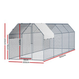 i.Pet Chicken Coop Cage Run Rabbit Hutch Large Walk In Hen House Cover 2mx8mx2m