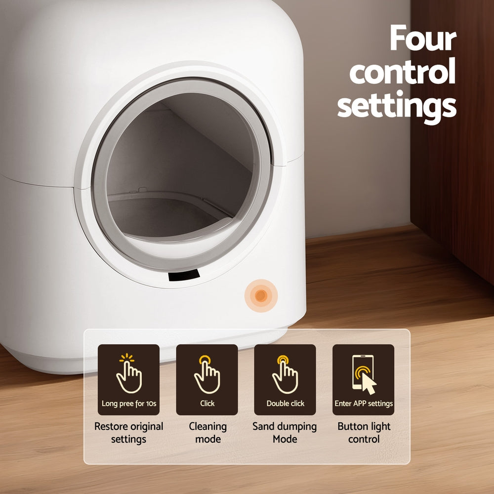 Cat Litter: i.Pet Automatic Cat Litter Box Smart Self-Cleaning Large Cat Litter Box Kitty Toilet App Control
