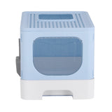 Cat Litter: i.Pet Cat Litter Box Large Tray Kitty Toilet Enclosed Hooded Foldable Cat Litter Box Scoop Blue