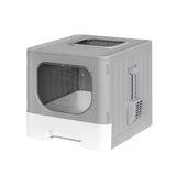 Cat Litter: i.Pet Cat Litter Box Large Tray Kitty Toilet Enclosed Hooded Foldable Cat Litter Box Scoop Grey