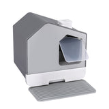 Cat Litter: i.Pet Cat Litter Box Large Tray Kitty Toilet Enclosed Cat Litter Box Hooded Scoop Mat Grey