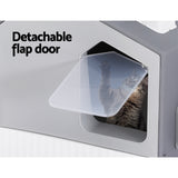 Cat Litter: i.Pet Cat Litter Box Large Tray Kitty Toilet Enclosed Cat Litter Box Hooded Scoop Mat Grey