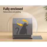 Cat Litter: i.Pet Cat Litter Box Large Tray Kitty Toilet Enclosed Cat Litter Box Hooded Scoop Mat Grey