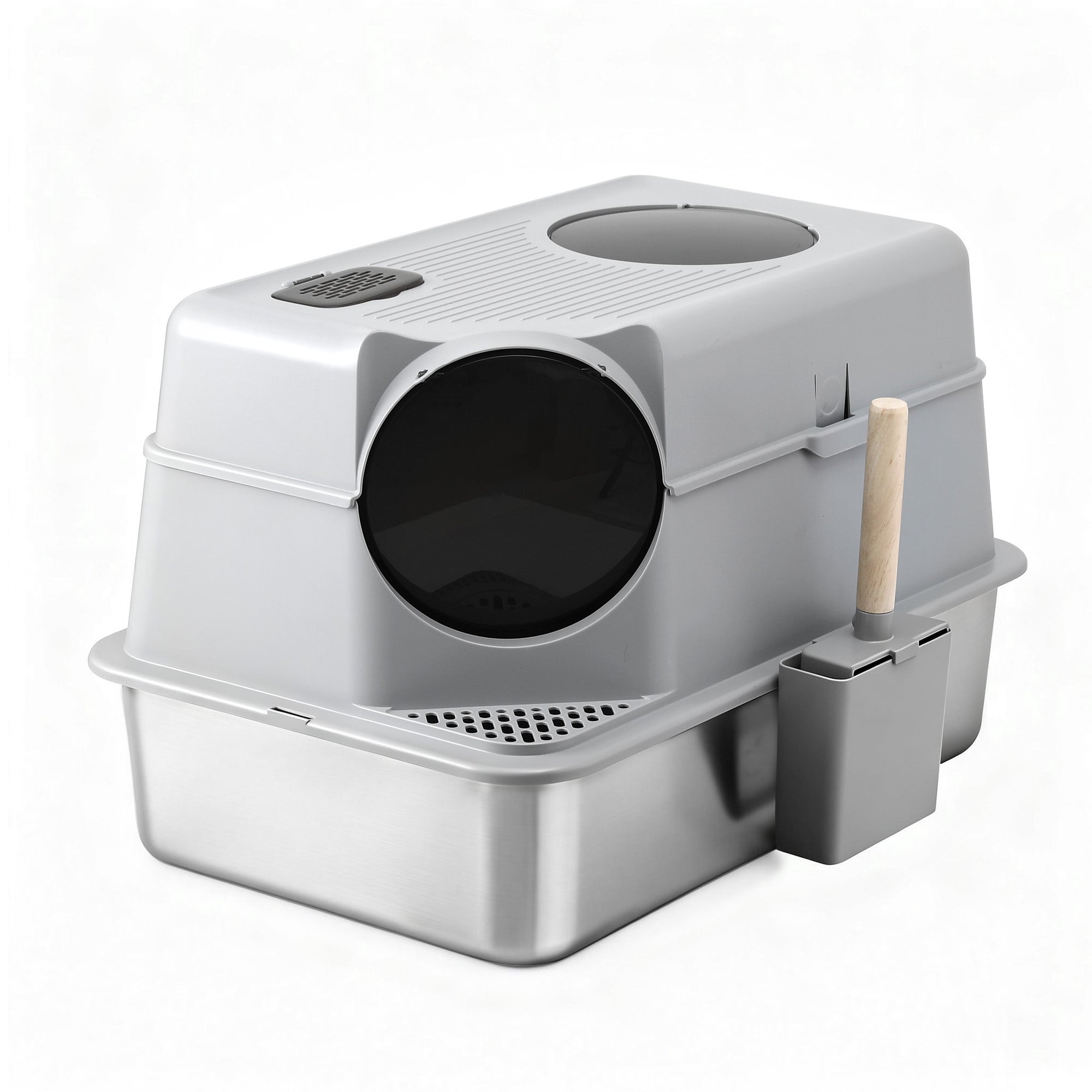 Cat Litter: i.Pet Cat Litter Box Large Stainless Steel High Sided Pet Toilet Odour Control