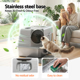 Cat Litter: i.Pet Cat Litter Box Large Stainless Steel High Sided Pet Toilet Odour Control