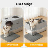Cat Litter: i.Pet Cat Litter Box Large Stainless Steel High Sided Pet Toilet Odour Control