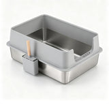 i.Pet XXL Cat Litter Box Stainless Steel Jumbo Semi-Enclosed Pet Kitty Toilet Grey