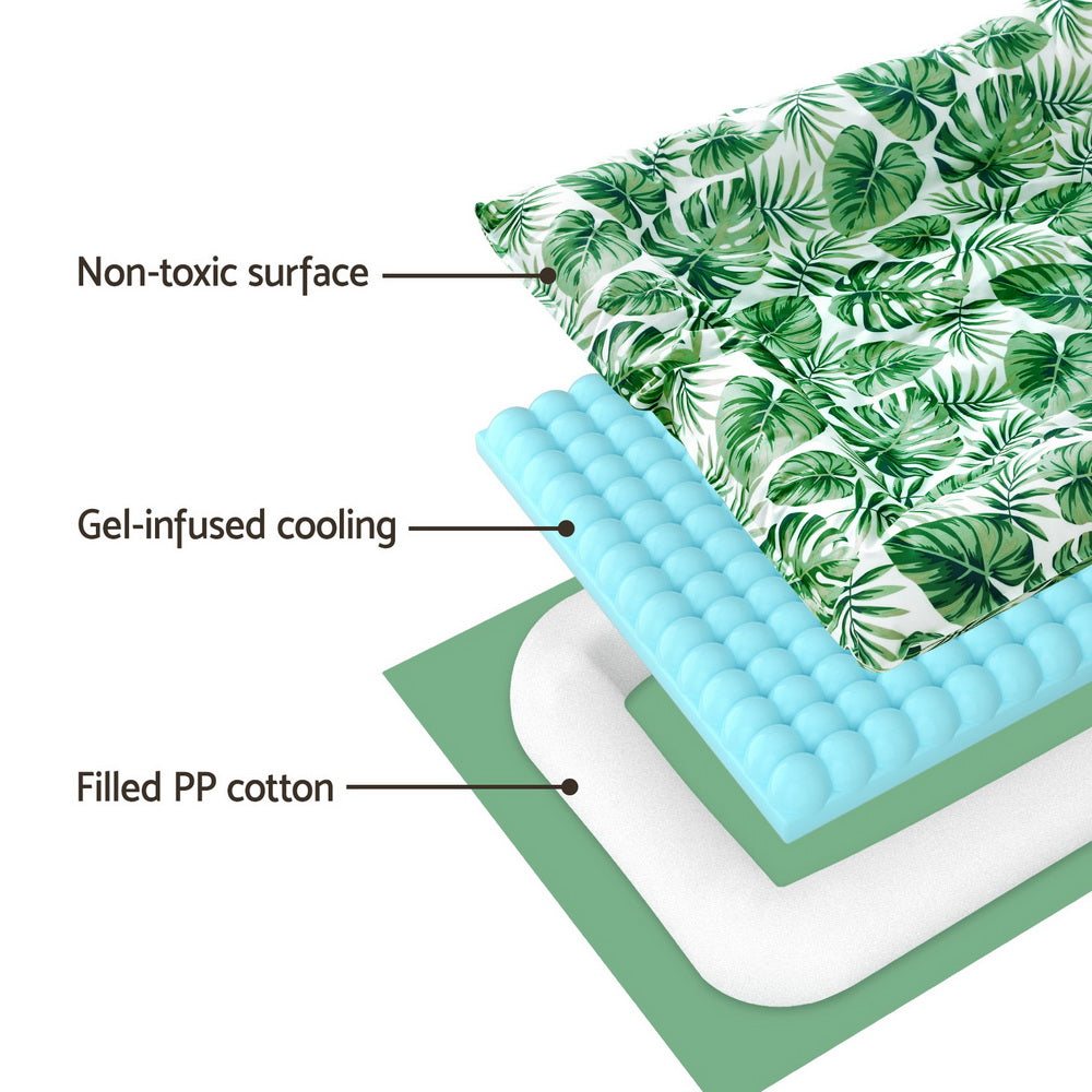 Dog Beds: i.Pet Pet Cooling Mat Gel Dog Cat Self-cool Puppy Pad Large Bed Summer Green