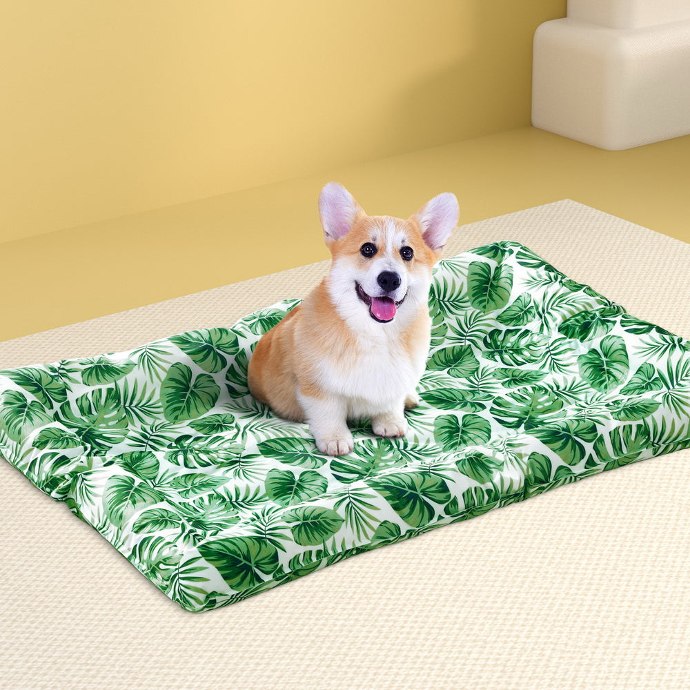 Dog Beds: i.Pet Pet Cooling Mat Gel Dog Cat Self-cool Puppy Pad Large Bed Summer Green