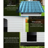 Dog Kennels: i.Pet Dog Kennel House Extra Large Outdoor Plastic Puppy Pet Cabin Shelter XL Blue