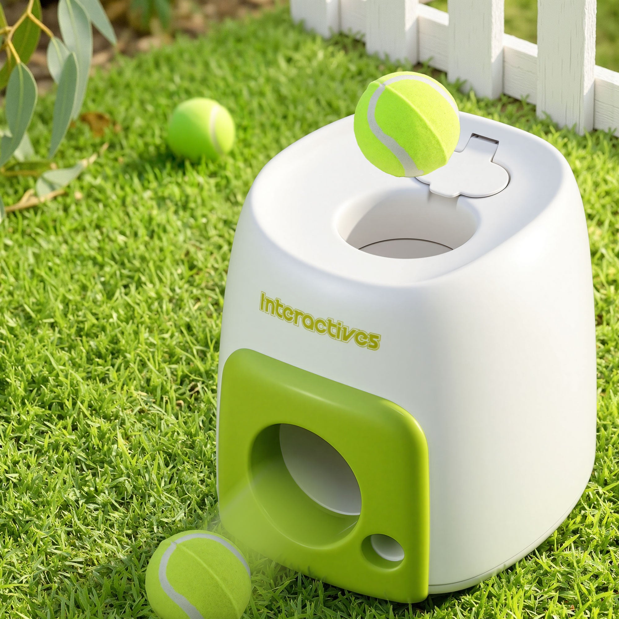 i.Pet 2-in-1 Dog Ball Launcher & Treat Dispenser with 2 Balls Green