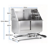 i.Pet Electric Pet Bath Tub Dog Grooming Stainless Steel Wash Station 127cm