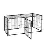 Dog Carriers & Crates: i.Pet Large Dog Crate Cage Playpen 129cm Puppy Pen Pet Enclosure Black