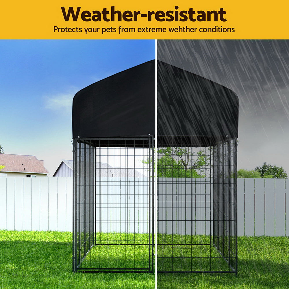 Dog Kennels: i.Pet Dog Kennel Extra Large House Outdoor Playpen Pet Puppy Metal Backyard