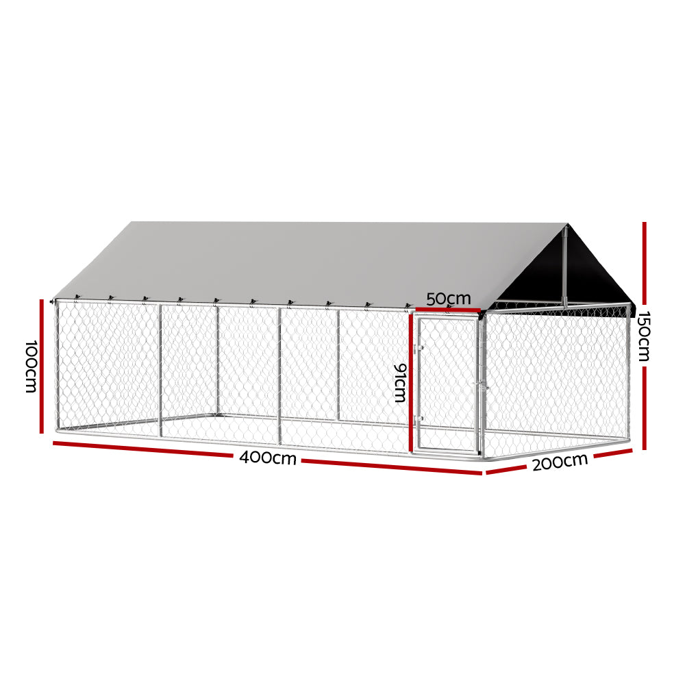 Dog Kennels: i.Pet Dog Kennel Large House XL Pet Run Cage Puppy Outdoor Enclosure 2Mx4M