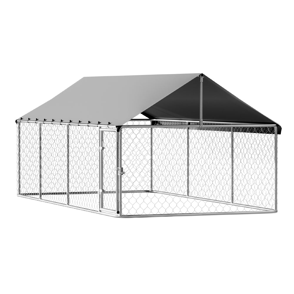 Dog Kennels: i.Pet Dog Kennel Large House XL Pet Run Cage Puppy Outdoor Enclosure 2Mx4M