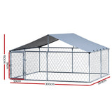 Dog Kennels: i.Pet Dog Kennel Large House XXL Pet Run Cage Puppy Outdoor Enclosure With Roof