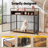 i.Pet 2-in-1 Wooden Dog Crate 104cm Pet Cage Furniture End Table Storage Black