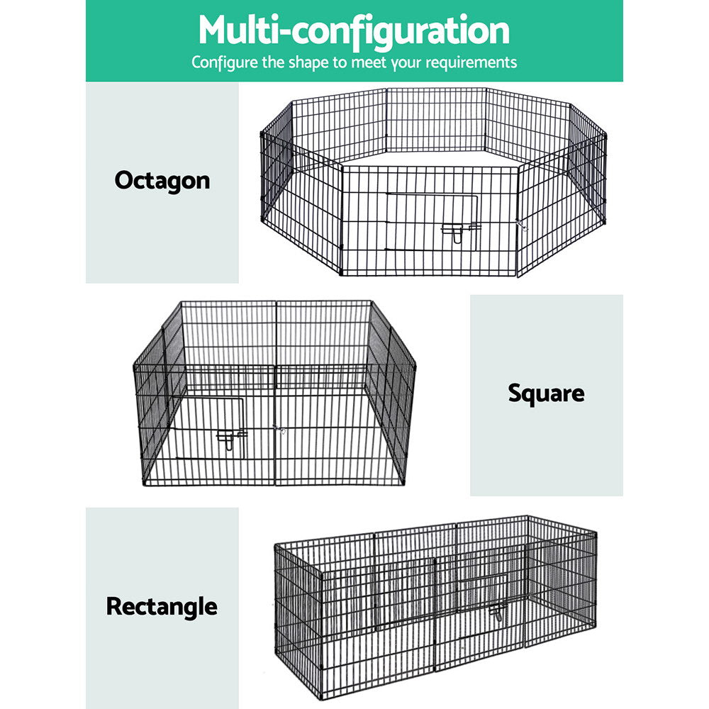 Dog Playpens & Gates: i.Pet 24" 8 Panel Dog Playpen Pet Fence Exercise Cage Enclosure Play Pen