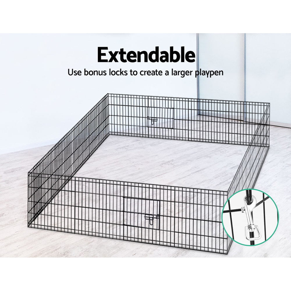 Dog Playpens & Gates: i.Pet 24" 8 Panel Dog Playpen Pet Fence Exercise Cage Enclosure Play Pen