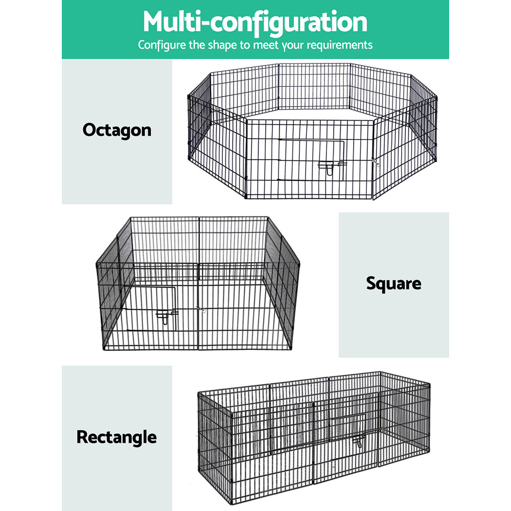 Dog Playpens & Gates: i.Pet 2x24" 8 Panel Dog Playpen Pet Fence Exercise Cage Enclosure Play Pen