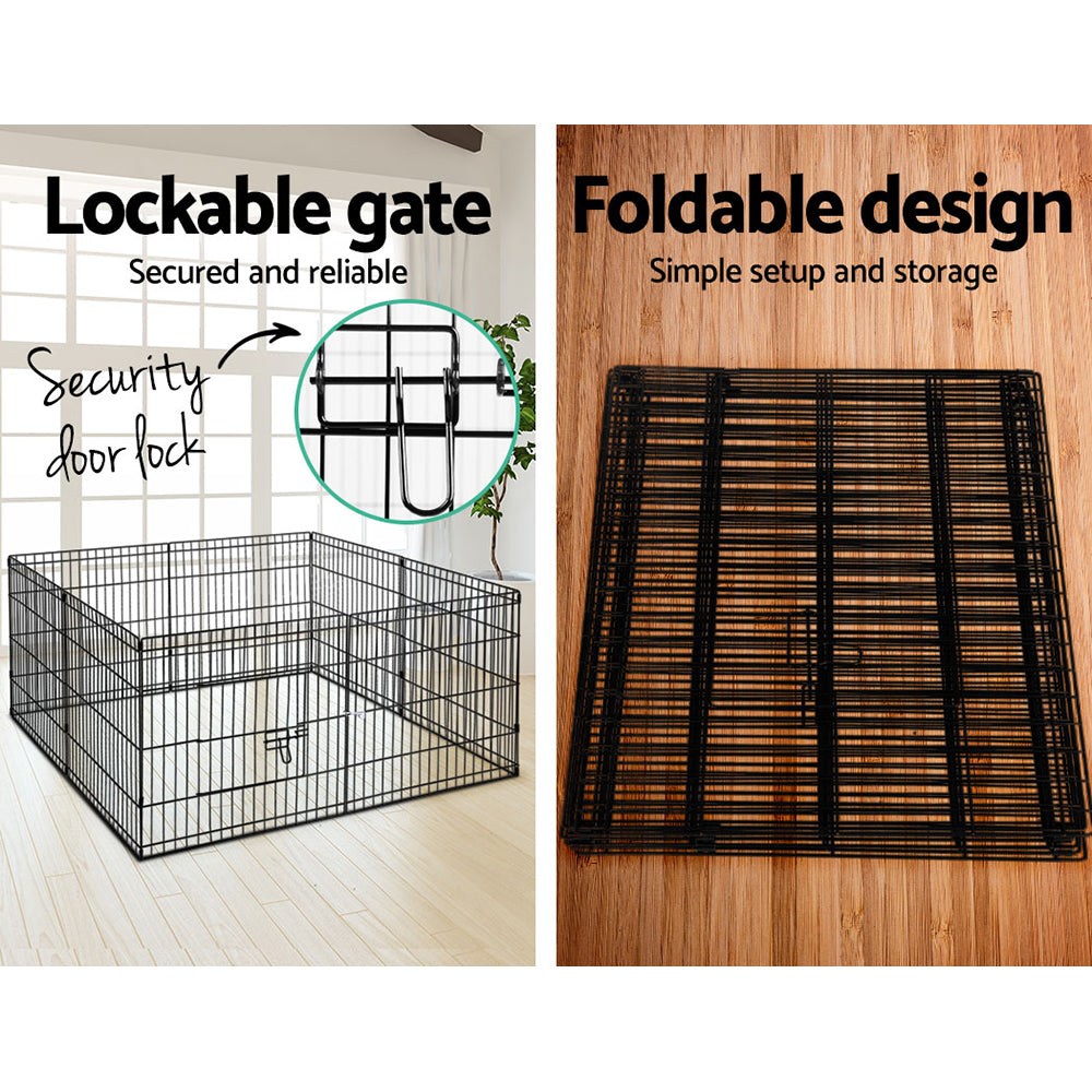 Dog Playpens & Gates: i.Pet 2x24" 8 Panel Dog Playpen Pet Fence Exercise Cage Enclosure Play Pen