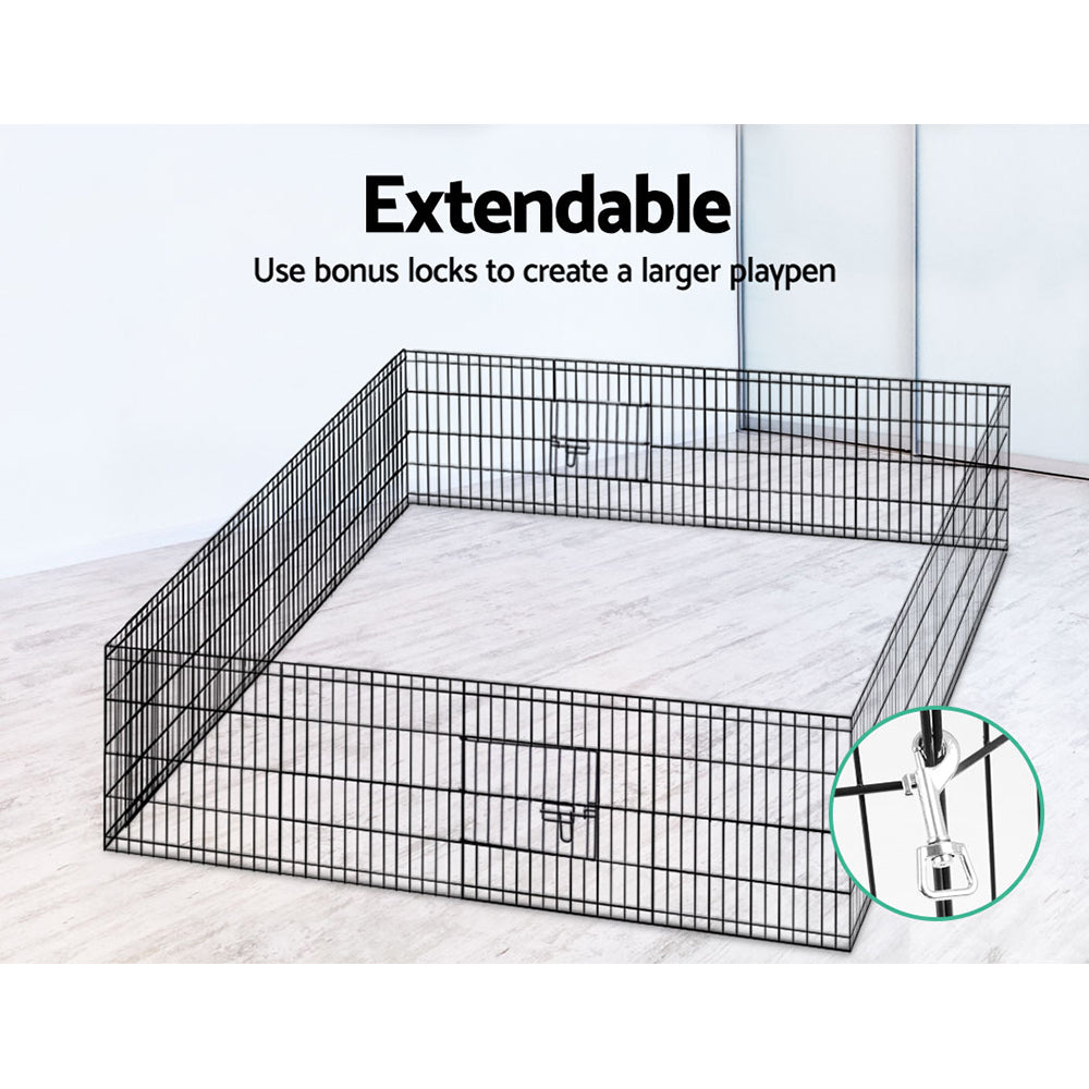 Dog Playpens & Gates: i.Pet 2x24" 8 Panel Dog Playpen Pet Fence Exercise Cage Enclosure Play Pen